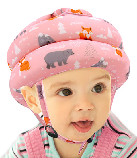 Picture of Simply Kids Baby Helmet for Crawling Walking I Baby Head Protector No Bumps and Soft Cushion Infant Baby Safety Headguard for Learning to Walk I Toddler Helmets 1-2 Years Old, 6-12 Months (Pink Fox)