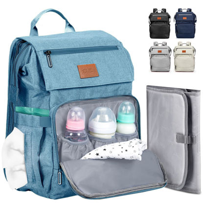 Picture of PILLANI Baby Diaper Bag Backpack - Baby Bag for Boys & Girls - Diaper Backpack - Large Travel Diaper Bags w/Changing Pad - Baby Registry Search & Baby Shower Gifts - Newborn Baby Essentials Must Haves