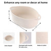 Picture of Small Woven Basket Cute Oval Cotton Rope Gifts Basket with Handle Empty Baby Wicker Storage Basket Nursery Box Bin Kids Organizer Cat Dog Toy Basket Easter Basket White