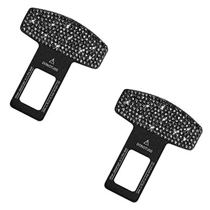 Picture of 2 PCS Car Seat Belt Clip,Universal Seat Belt Buckle Auto Metal Seat Belts Clip (Bling Black-2pcs)