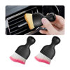 Picture of Blilo 2PCS Car Interior Detailing Brush with Dust Cover, Auto Soft Hair Cleaning Brushes, Scratch Free Curved Dirt Collectors, for Vehicle Dashboard Air Conditioner Vents Leather (White/Red/2PCS)