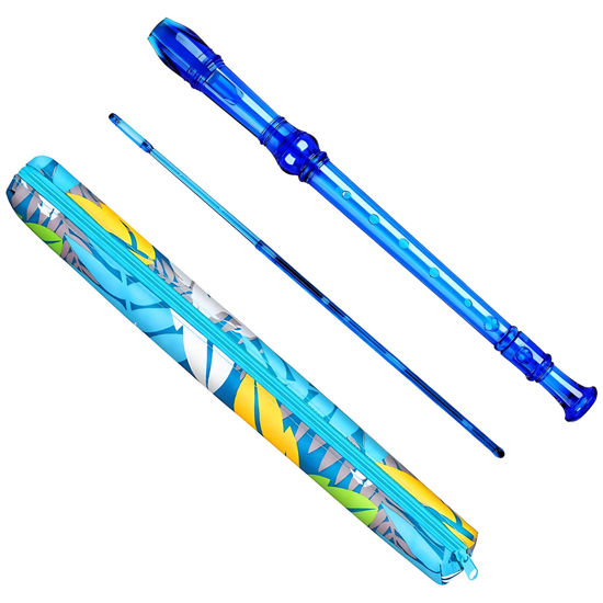 Picture of Yop-yes Soprano Recorder Instrument for Kids Beginners Student 8 Hole Flute German Fingering C Key Recorder Instrument 3 Piece with Cleaning Rod and Bag Fingering Chart