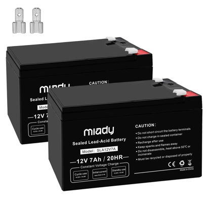 Picture of Miady 12V 7Ah Rechargeable Sealed Lead Acid Battery(2 Pack)