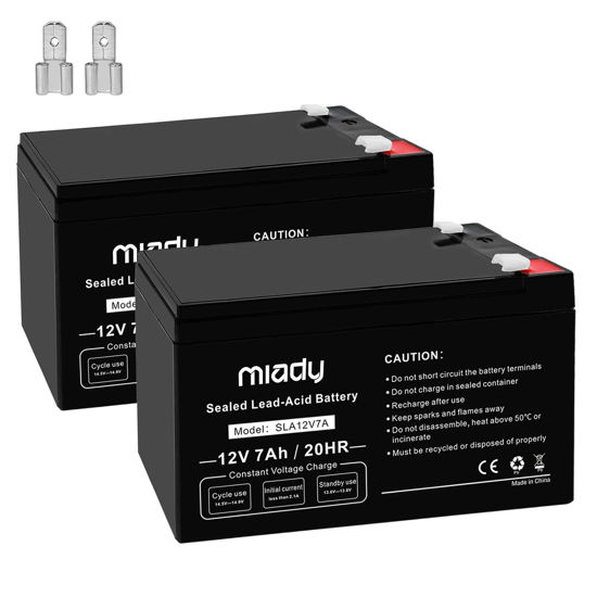 Picture of Miady 12V 7Ah Rechargeable Sealed Lead Acid Battery(2 Pack)