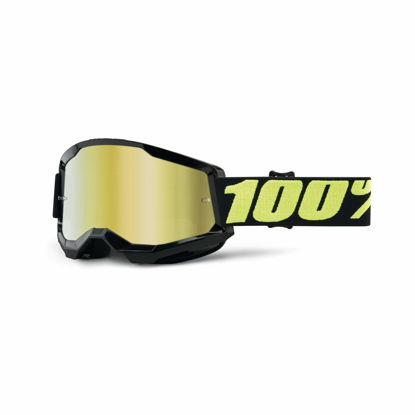 Picture of 100% Strata 2 Motocross & Mountain Bike Goggles - MX and MTB Racing Protective Eyewear (Upsol - Mirror Gold Lens)