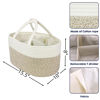 Picture of Large Baby Diaper Caddy Organizer for Girl Boy Rope Nursery Storage Bin Basket Portable Holder Tote Bag for Changing Table Car Travel Baby Shower Gifts Newborn Registry Must Haves White and Brown