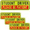 Picture of 4 PCS Student Driver Magnet for Car, Please Be Patient Student Driver, Funny Magnetic New Driver Safety Warning Bumper Sticker Signs, Reusable Movable Rookie Driver Reflective Magnets Stickers