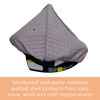 Picture of liuliuby Baby Car Seat Weather Shield | Warm Quilted Winter Cover with Clear Window for Infant Carseat | Keeps Babies & Newborn Protected in Cold | Car Seat Cover for Boys & Girls (Gray)