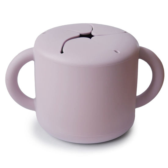 Picture of mushie Silicone Snack Cup | Spill Proof Food Container for Toddler and Baby (Soft Lilac)