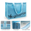 Picture of BestSounds Piano Bag, Zipper Waterproof Music Book Tote Bag Piano Accessories for Students Kids, Women, Gifts for Musicians (Blue Music)