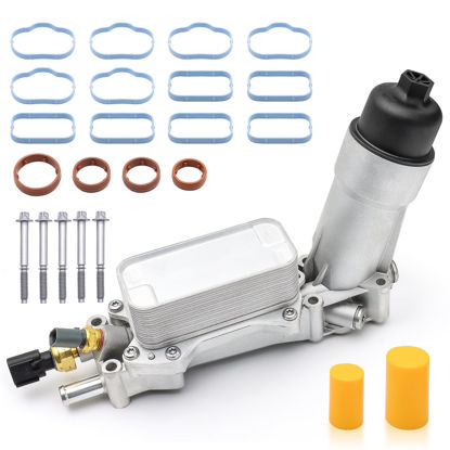 Picture of 926-959 Aluminum Engine Oil Cooler for Jeep Cherokee Wrangler JK, Chrysler 300 Pacifica, Dodge Durango Journey Charger Challenger Grand Caravan, Ram ProMaster 1500 2500 3500 Oil Filter Housing Adapter