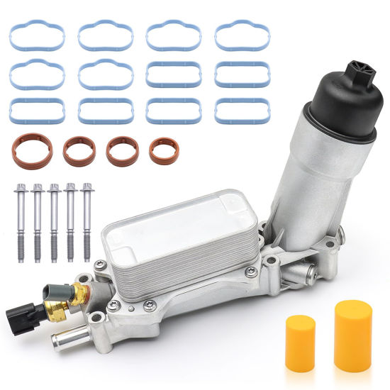 Picture of 926-959 Aluminum Engine Oil Cooler for Jeep Cherokee Wrangler JK, Chrysler 300 Pacifica, Dodge Durango Journey Charger Challenger Grand Caravan, Ram ProMaster 1500 2500 3500 Oil Filter Housing Adapter