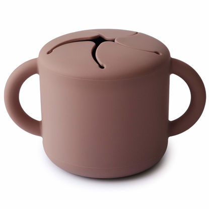 Picture of mushie Silicone Snack Cup | Spill Proof Food Container for Toddler and Baby (Cloudy Mauve)