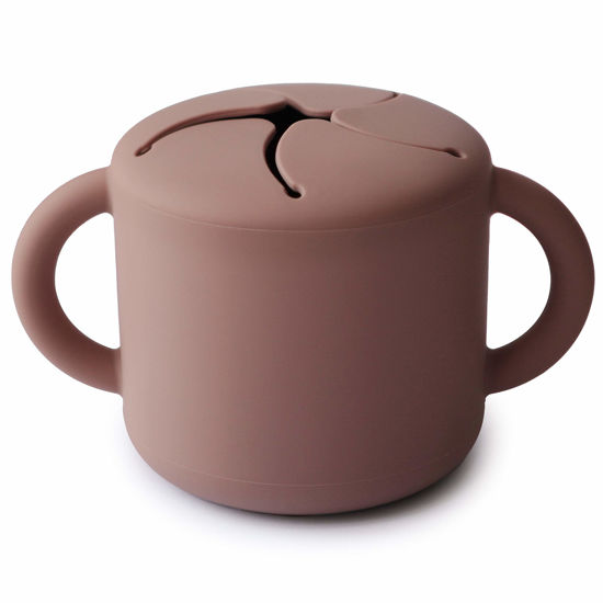 Picture of mushie Silicone Snack Cup | Spill Proof Food Container for Toddler and Baby (Cloudy Mauve)