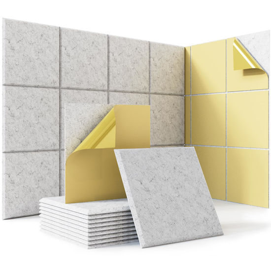 Picture of 18 Pack Grey Acoustic Panels 12"X12"X 0.4"Soundproof Wall Panels Wall Decoration Sound Absorbing Panel High-Density Sound Deadening Panels,Acoustic Treatment Panel For Home Studio