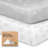 Picture of 2-Pack Mini Crib Sheets Fitted, Pack and Play Sheets - Organic Cotton Pack N Play Sheets for Pack and Play Mattress, Playard Baby Crib Sheets, Jersey Crib Sheets Neutral for Boys, Girls (ABC Land)