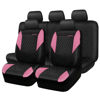 Picture of CAR PASS Pink Leather Seat Covers,Universal Quilting Pretty Cute Car Seat Cover with 5mm Composite Sponge Inside,Airbag Compatible,2zipper Bench for Most Sedan,SUV,Cars(Full Set,Pink)
