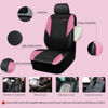 Picture of CAR PASS Pink Leather Seat Covers,Universal Quilting Pretty Cute Car Seat Cover with 5mm Composite Sponge Inside,Airbag Compatible,2zipper Bench for Most Sedan,SUV,Cars(Full Set,Pink)