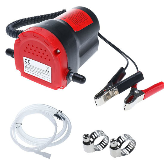 Picture of Amarine Made 12V 60W Oil Change Pump Extractor, Oil/Diesel Fluid Pump Extractor Scavenge Oil Change Pump Transfer Suction Transfer Pump with Tubes Truck Rv Boat ATV (Red)
