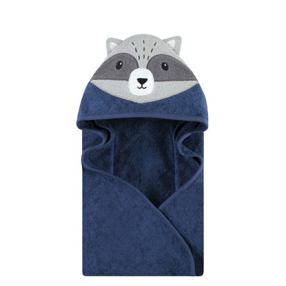 Picture of Hudson Baby Unisex Baby Cotton Animal Face Hooded Towel, Raccoon, One Size