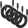 Picture of MFL. 10 ft Flexible DMX Cable 3 Pin Signal XLR Male to Female Cable Wire for Stage Lighting DJ Lights, 110 Ohms Impedance, Black, 4 Pack