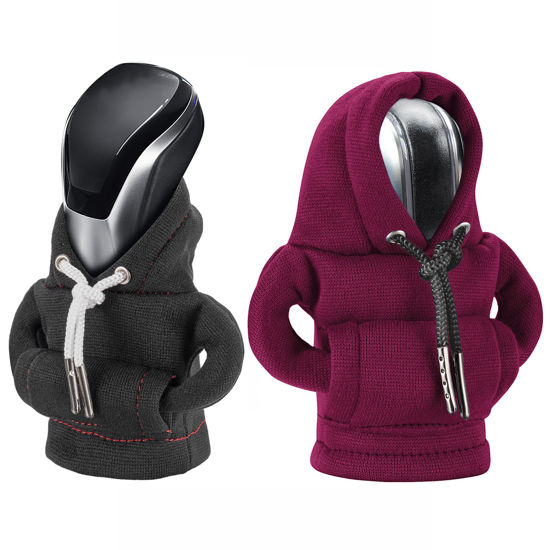 Picture of Gear Shift Hoodie Cover, Universal Shift Knob Hoodie, Mini Hoodie for Car Shifter, Automotive Interior Cute Gadgets, Car Accessories and Decorations
