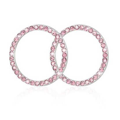 Picture of WINKA Car Engines Start Stop Accessories for Car Interior Decoration Pink 2pcs Rhinestone Diamond Sticker