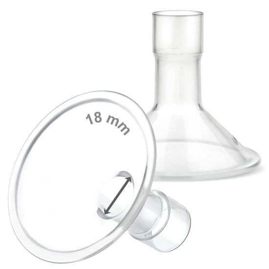 Picture of Maymom MyFit 18 mm Small Shields, Compatible with Medela Breast Pump- PersonalFit, Freestyle, Harmony, Maxi, Flex Connector, Connect to Widemouth/Narrow Connector, 2pcs