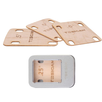 Picture of 3pcs Guitar Neck Shims Shim Made of Canada Solid Maple Wooden, For Bolt-on Neck Bolts, Shaped 0.5 Degree (3pcs 0.5 Degree)