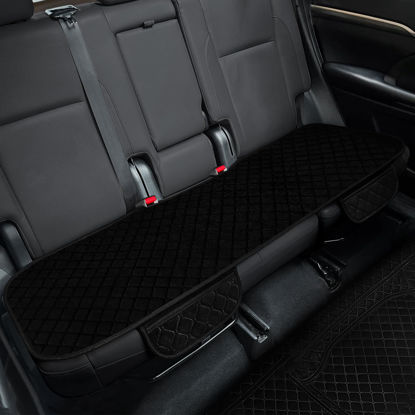 Picture of surpassme Comfortable Car Seat Covers Universal Back/Brench Seat Coves for Car Accessories with Storage Pockets, Padded Car Interior Covers for Automotive, SUV, Truck, and Van(Black)