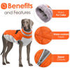 Picture of AOFITEE Dog Coat, Warm Dog Jacket Dog Winter Coats, Reflective Turtleneck Dog Fleece Vest with Harness Built in, Waterproof Windproof Dog Snow Jacket Snowsuit for Small Medium Large Dogs, Orange XL