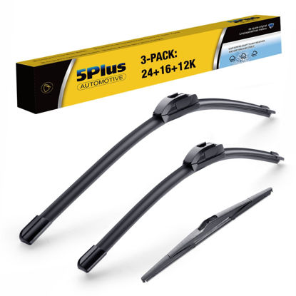 Picture of 3 Wipers 24"/16"/12" Replacement For Hyundai Tucson 2015 2014 2013 2012 2011 2010, 24 Inch+16 Inch Windshield Wiper Blades with 12 Inch Rear Wiper Blade
