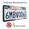 Picture of ZXFOOG Carbon Fiber License Plate Frame- 100% Handcrafted Real Carbon Fiber Cloth Wrapped Holder, Slim Black Stainless Steel Car Tag Cover with Screws Caps, Rattle Proof Pad, 1 Pack 2 Hole