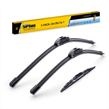 Picture of 3 Wipers 26"/20"/16" Replacement For Dodge Grand Caravan 2019-2008, 26 Inch+20 Inch Windshield Wiper Blades with 16 Inch Rear Wiper Blade-Original Factory Quality