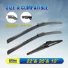 Picture of 5 PLUS Windshield Wipers Replacement For 2015-2023 Jeep Renegade Windshield Wipers, Original Equipment Automotive Replacement Windshield Wiper Blades 22"+20"+10"(3 Wipers)