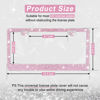 Picture of Amiss Bling License Plate Frame for Women, 1Pack Rhinestone Handcrafted Crystal Premium Stainless Steel, Stainless Steel Car Accessories with Diamond Sparkle Glitter Caps (Pink)