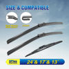 Picture of 5 PLUS Windshield Wipers Replacement For 2010-2017 GMC Terrain, 2010-2017 Chevy Equinox Windshield Wipers, Original Equipment Automotive Replacement Windshield Wiper Blades 24"+17"+13"(3 Wipers)