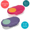 Picture of b.box Snack Box (2-pack) for Kids & Toddlers: 2 Compartment Snack Containers, Mini Bento Box, Lunch Box. Leak Proof, BPA free, Dishwasher safe. Ages 4 months+ (s'shake + Lilac pop, 12oz capacity)