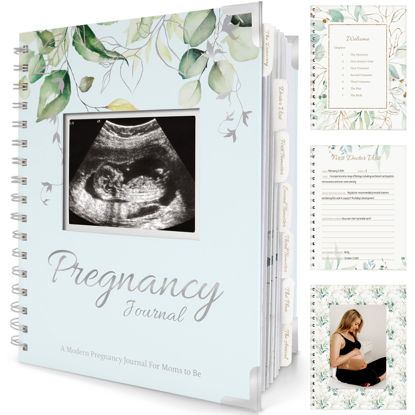 Picture of Pregnancy Journal Memory Book - 90 Pages Hardcover Pregnancy Book, Pregnancy Planner, Pregnancy Journals for First Time Moms, Baby Memory Book, Mom Book Diary, Ultrasound Baby Book Memory(Frost)