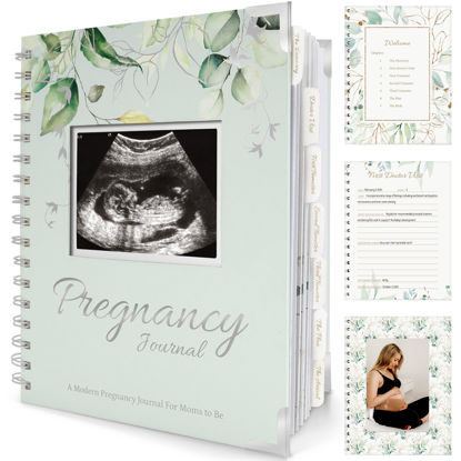 Picture of Pregnancy Journal Memory Book - 90 Pages Hardcover Pregnancy Book, Pregnancy Planner, Pregnancy Journals for First Time Moms, Baby Memory Book, Mom Book Diary, Ultrasound Baby Book Memory(Sage)