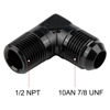 Picture of EVIL ENERGY 10AN to 1/2" NPT Male 90 Degree Fitting Adapter Aluminum 2PCS