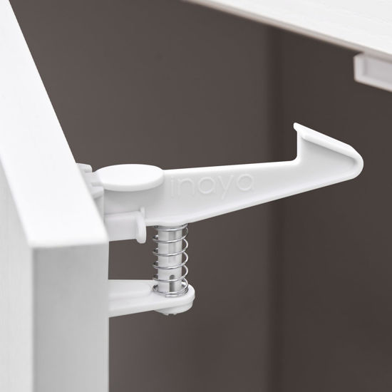 Picture of Inaya Cabinet Locks Child Safety Latches - Baby Proofing Cabinets & Drawers Locks - Child Proof Your Home - No Drilling & No Tools Required! (12 Pack)