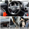 Picture of Car Steering Wheel Cover, Microfiber Breathable Ice Silk Leather Steering Wheel Cover Soft Anti-Slip Safety, 15inch Four Season Universal Fits for Most Truck,SUV,Cars (Black Ice Silk)