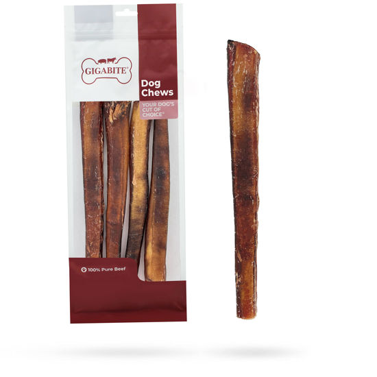 Picture of Best Pet Supplies GigaBite 12 Inch Monstrous Bully Sticks (4 Pack) - All Natural, Free Range Beef Pizzle Dog Treat