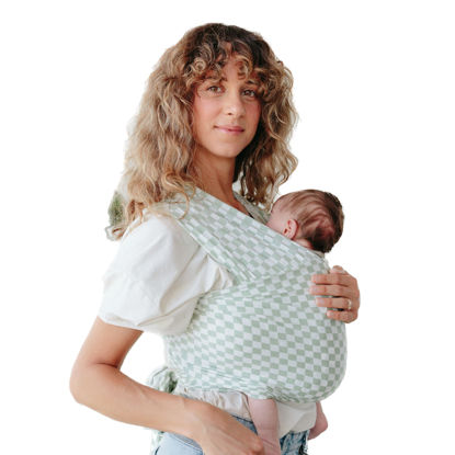 Picture of Solly Baby Wrap Carrier - Lightweight Baby Carrier - Newborn Baby Essentials - for Newborn, Infants and Baby 8-25 Lbs. Fern Chequer