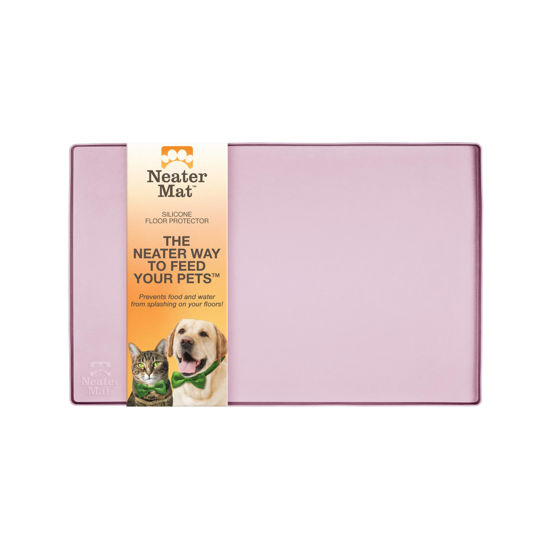 Picture of Neater Pet Brands Neater Mat - Waterproof Silicone Pet Bowls Mat - Protect Floors from Food & Water (Light Pink, 16" x 10" Silicone)