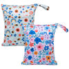Picture of ALVABABY 2pcs Cloth Diaper Wet Dry Bags Waterproof Reusable with Two Zippered Pockets Travel Beach Pool Daycare Soiled Baby Items Yoga Gym Bag for Swimsuits or Wet Clothes LX-YX8688