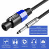 Picture of Yuyaokk 2Pack 10 ft Speakon to 1/4" Male Speaker Cables, Professional 12 Gauge AWG Wire Audio Amplifier Connection Cord, DJ/PA Speaker Cable Wire with Twist Lock.