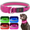 Picture of Flashseen LED Dog Collar, USB Rechargeable Light Up Dog Collar Lights, Adjustable Comfortable Soft Mesh Safety Dog Collar for Small, Medium, Large Dogs(Large, Candy Pink)
