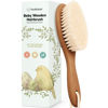 Picture of Baby Hair Brush - Baby Brush with Soft Goat Bristles, Cradle Cap Brush, Perfect Scalp Grooming Product for Infant, Toddler, Kids, Newborns, Baby Girls, Boys (Dark Walnut, Oval)
